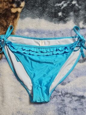 Tie-Side Ruffle Bikini Bottom - Bright Turquoise